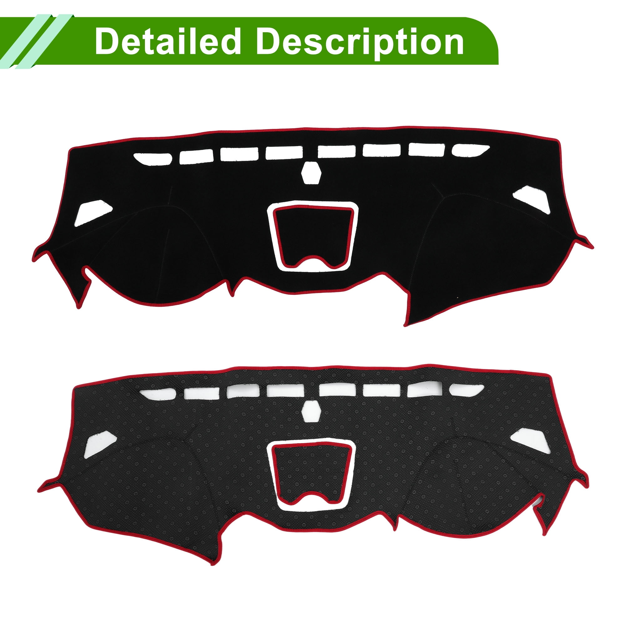 Unique Bargains Dashboard Cover for Hyundai Santa Fe Sport 2013-2018 Non-Slip Front Dash Cover Mat Pat Polyester Silicone Red