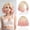 Blonde Pink, variant on Pink Bob Wig for Women Lace Front Hairline Short Soft Wavy Curly Natural Looking Middle Part Synthetic Hair Wigs for Daily Party, 11 Inch