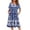 Blue Bohemian Flowers, variant on Women's Nightgown Pleated House Dress Short Sleeve Mumu Dress With Pockets