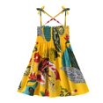 thumbnail image 2 of WEAIXIMIUNG Robe pour Filles Vêtements d'Été Princesse Enfant Robe Froncée à Bretelles Fleurs Robe Bébé Fillettes Robe Florale & Jupe 120, 2 of 6