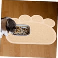 thumbnail image 3 of CRAFTHROU 2 Pcs Tapis d'Alimentation pour Chat PVC Beige Design Simple pour Fournitures pour Chat, 3 of 6
