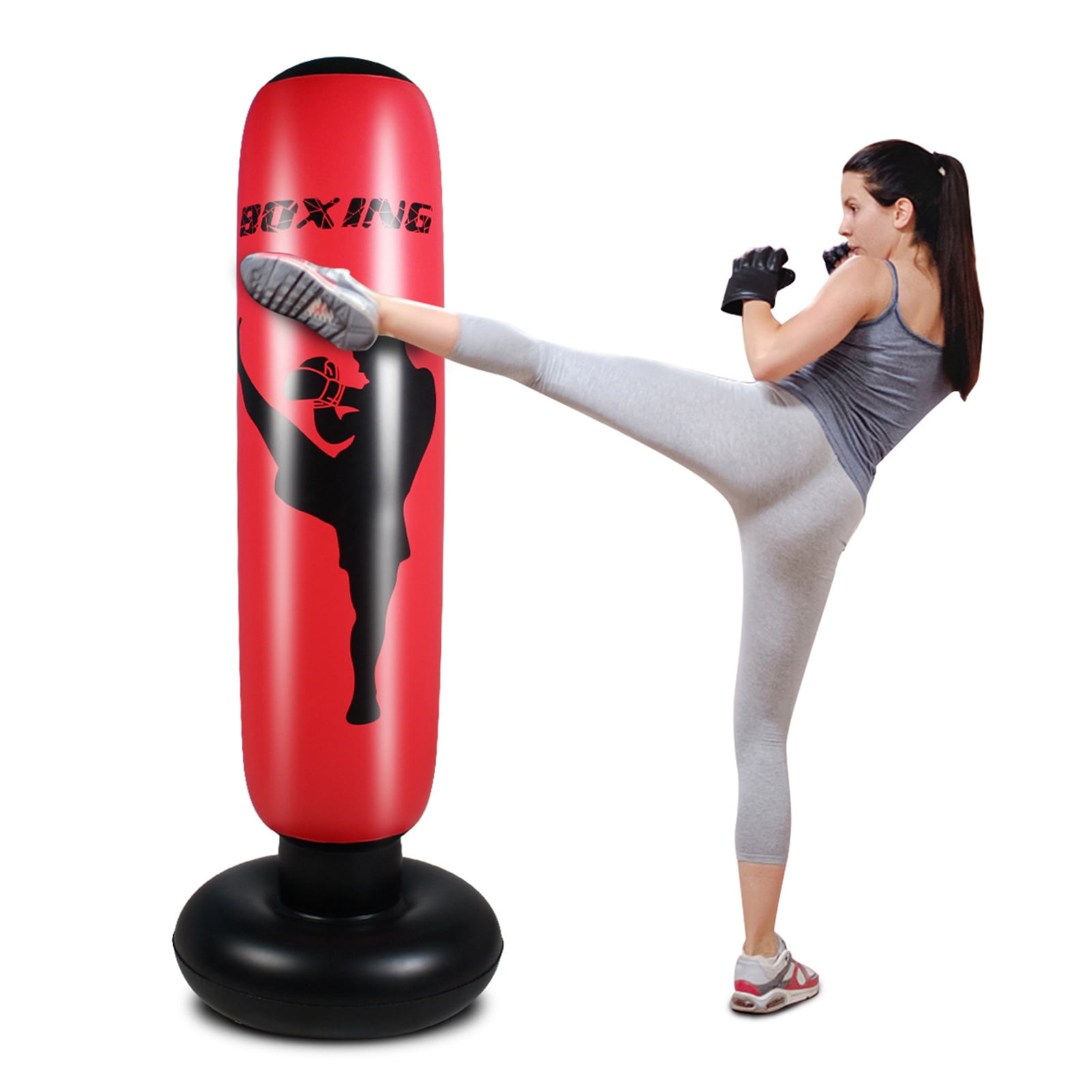 Cheers.US Inflatable Punching Bag with Stand Smooth Surface Inflatable