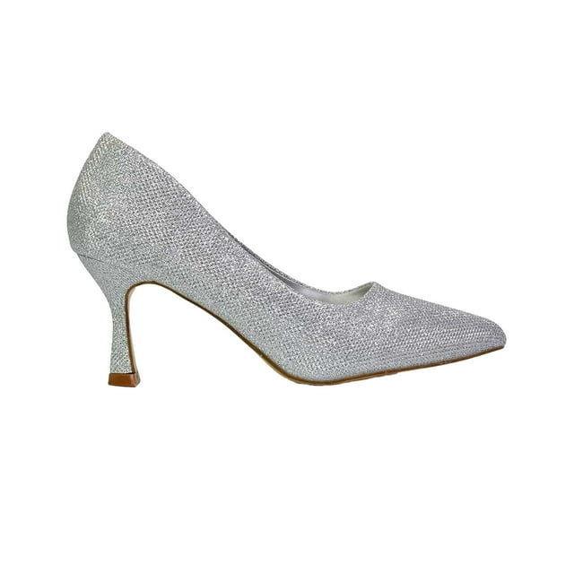 XY London Womens Romi Pointed Mid Stiletto Court Shoes