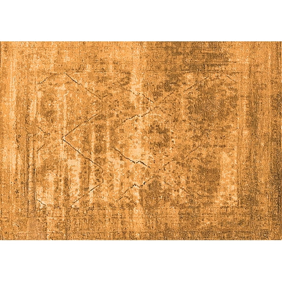 Ahgly Company Indoor Rectangle Oriental Orange Industrial Area Rugs, 3' x 5'