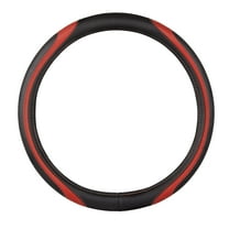 Custom Accessories Red, Black, 15.35 in, Sport Stripe Thermoplastic Elastomer Steering Wheel Cover