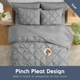 thumbnail image 4 of Virtu Queen Comforter Set, 7pc Bed in a Bag, Pleated Bedding Comforter Sets Queen, Gray/Silver, 4 of 10