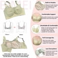 thumbnail image 5 of BIMEI Women Mastectomy Bra Breast Prosthesis with Pockets Wirefree Comfort Plus Size Everyday Bra 2451,Green,34, 5 of 6