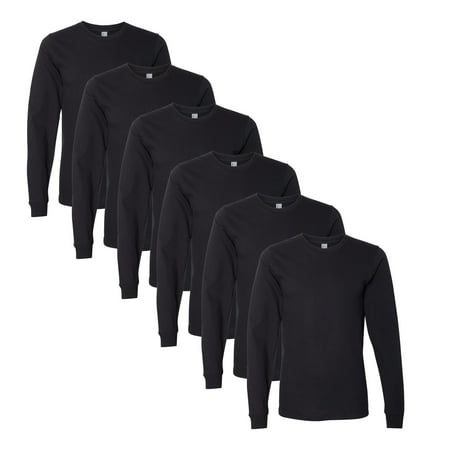American Apparel Unisex Fine Jersey Long Sleeve T-Shirt Cotton Crew Neck Casual Comfort Shirt Black Tee 6 Pack L American Apparel Unisex Fine Jersey Long Sleeve T-Shirt Cotton Crew Neck Casual Comfort Shirt Black Tee 6 Pack L