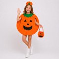 thumbnail image 4 of LEKWK Toddler Kids Pumpkin Costume Skin-Friendly Cute Pumpkin Vest Costume with Hat & Candy Bag Family Members for Halloween Party Dress Up, 4 of 9