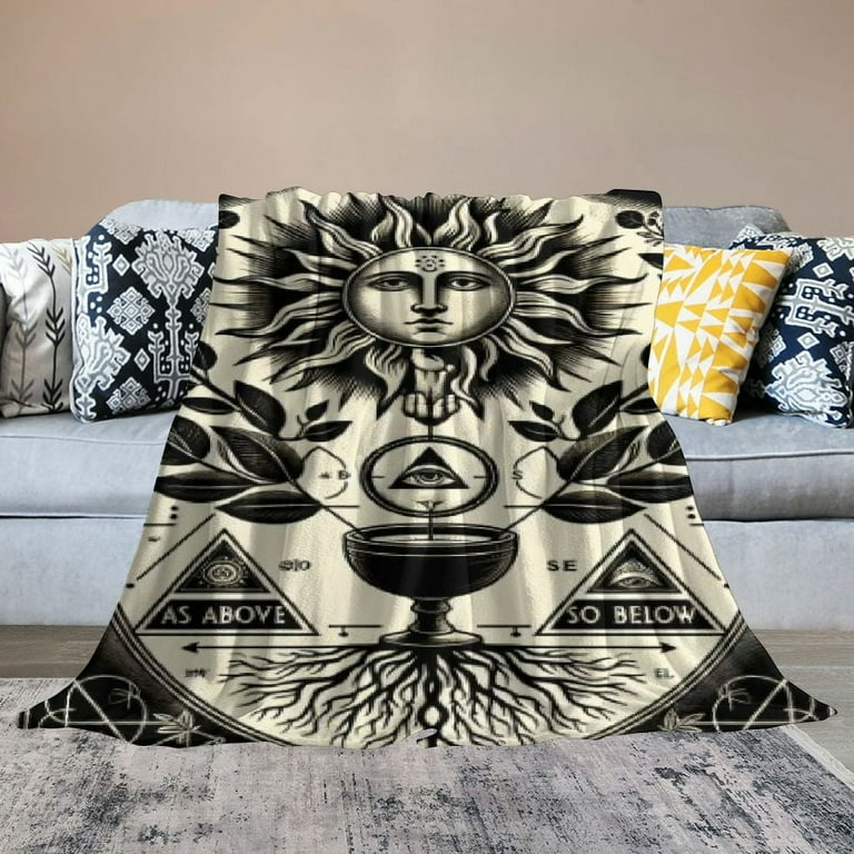 Black and white throw blanket boho hotsell