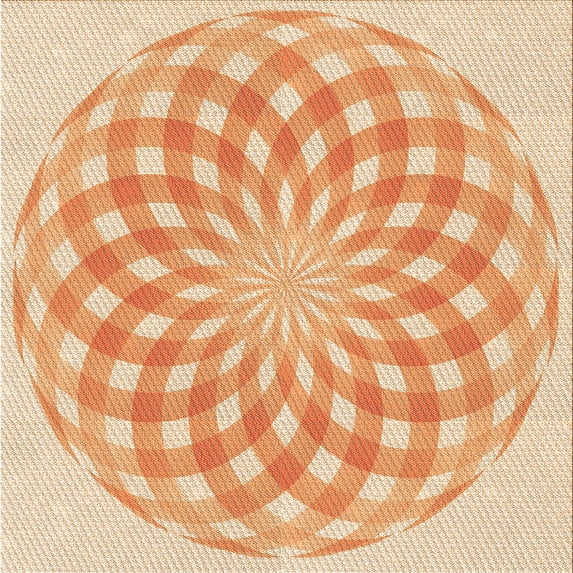 Ahgly Company Indoor Square Patterned Cardboard Brown Gold Area Rugs, 7' Square