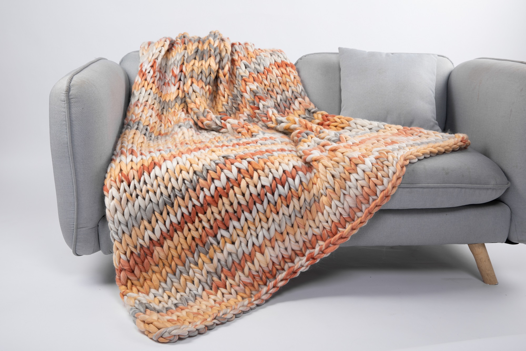 Silver One International Chunky Knitted Throw Blanket, Preppy Soft Hues, 50" x 60" - image 4 of 6