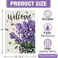 thumbnail image 2 of Welcome Spring Lavender Flower Decorative Garden Flag, Purple Floral Mason Jar Bee Yard Outside Home Decorations, Summer Farmhouse Burlap Outdoor Small Decor Double Sided 12 x 18, 2 of 6