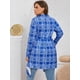 thumbnail image 3 of Tapa irregular larga a cuadros de talla grande Rosegal  Blusas Tallas Grandes, 3 of 5