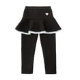 thumbnail image 2 of Esaierr Baby Kids Girls Winter Thicken Leggings with Tutu Skirts Winter Culottes Footless Tights Fleece Skirt Pants 2-10Y Toddler Fleece Lined Leggings with Ruffle Skirt, 2 of 7