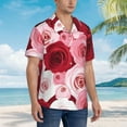 thumbnail image 3 of Kll Men'S Hawaiian Shirt Short Sleeve Button Down Beach Shirts-Rose, 3 of 7