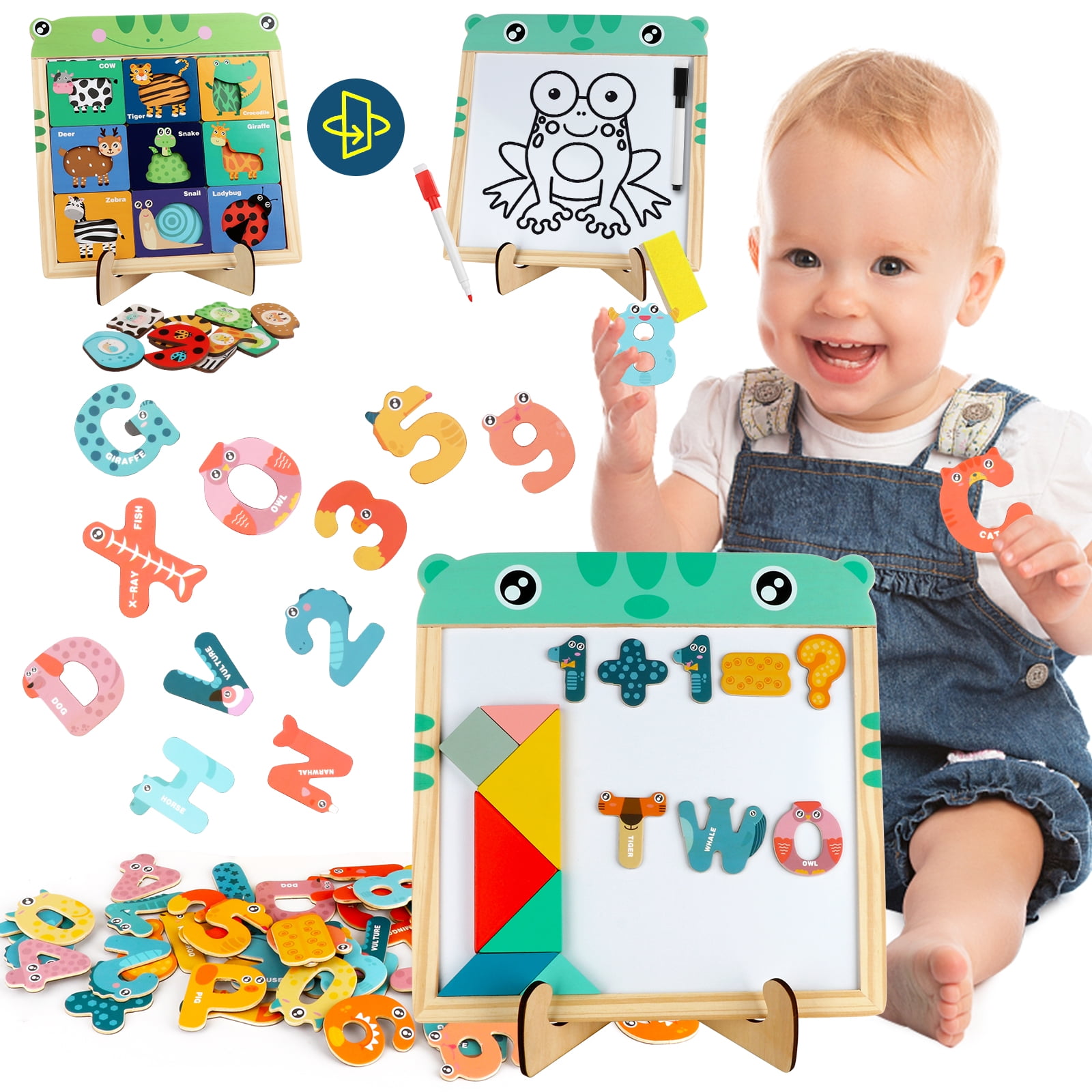 Skoolzy Peg Board Set - Montessori Toys for Toddlers, Preschool Kids | 30 Lacing Pegs