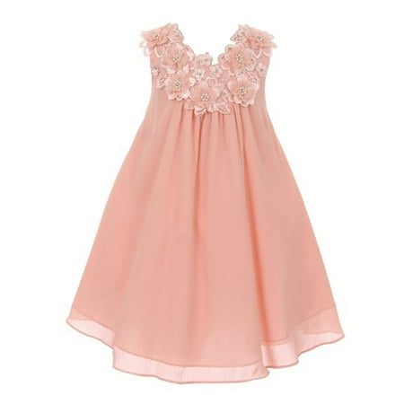 Good Girl Little Girls Blush 3D Flowers Loose Special Occasion Dress ...