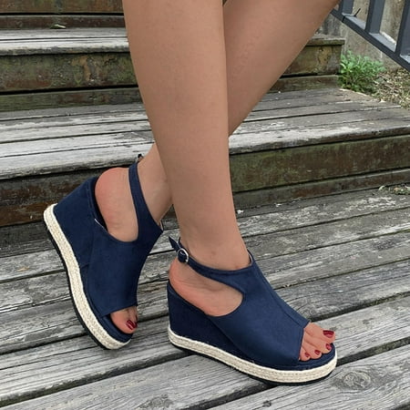 

Summer Ladies Women Thick Soled Shoes Fish Mouth Casual Sandals
