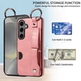 thumbnail image 6 of SaniMore Case for Samsung Galaxy S23 FE, PU Leather Durable [Back Card Slots] Wristlet Kickstand Buckle Protective Bumper Cover Shockproof Anti-fall/Anti-scratch for Ladies, Pink, 6 of 10