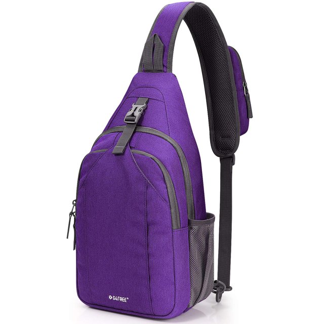 Mochila bandolera G4Free con bloqueo RFID, color morado