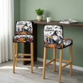 thumbnail image 2 of Gnomes Halloween Bar Stool Covers - Stretch Dining Chair Covers Set of 4, Horror Pumpkins Black Birds Trees Bar Chair Cover Removable Counter Stool Pub Chairs Slipcovers Protectors for Kitchen/Cafe, 2 of 9