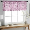 thumbnail image 2 of Pink Boho Valance Curtains for Kitchen/Living Room/Bathroom/Bedroom Window, Rod Pocket Small Topper Half Short Window Curtains Voile Sheer Scarf, Ethnic Tribal Floral Abstract Art Aesthetics 60"x18", 2 of 8