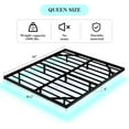 thumbnail image 2 of Queen Size Floating Bed Frame with Smart LED Lighting, Heavy-Duty Modern Metal Platform Bed - No Box Spring Needed, 2 of 8