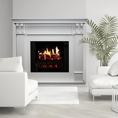 MagikFlame Most Realistic Electric Fireplaces - Trinity White Electric  Fireplace with Wood Mantel Package - Large 55 w x 48 t x 18 d - Includes 5200  BTU Log Set Heater LED, Crackling Sounds, App - Walmart.com