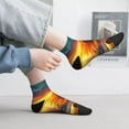 thumbnail image 2 of Pofeuu Sunset Coast Sunflower Print 30cm Socks, Adult Running Hiking Socks for Youth and Adult, 2 of 7