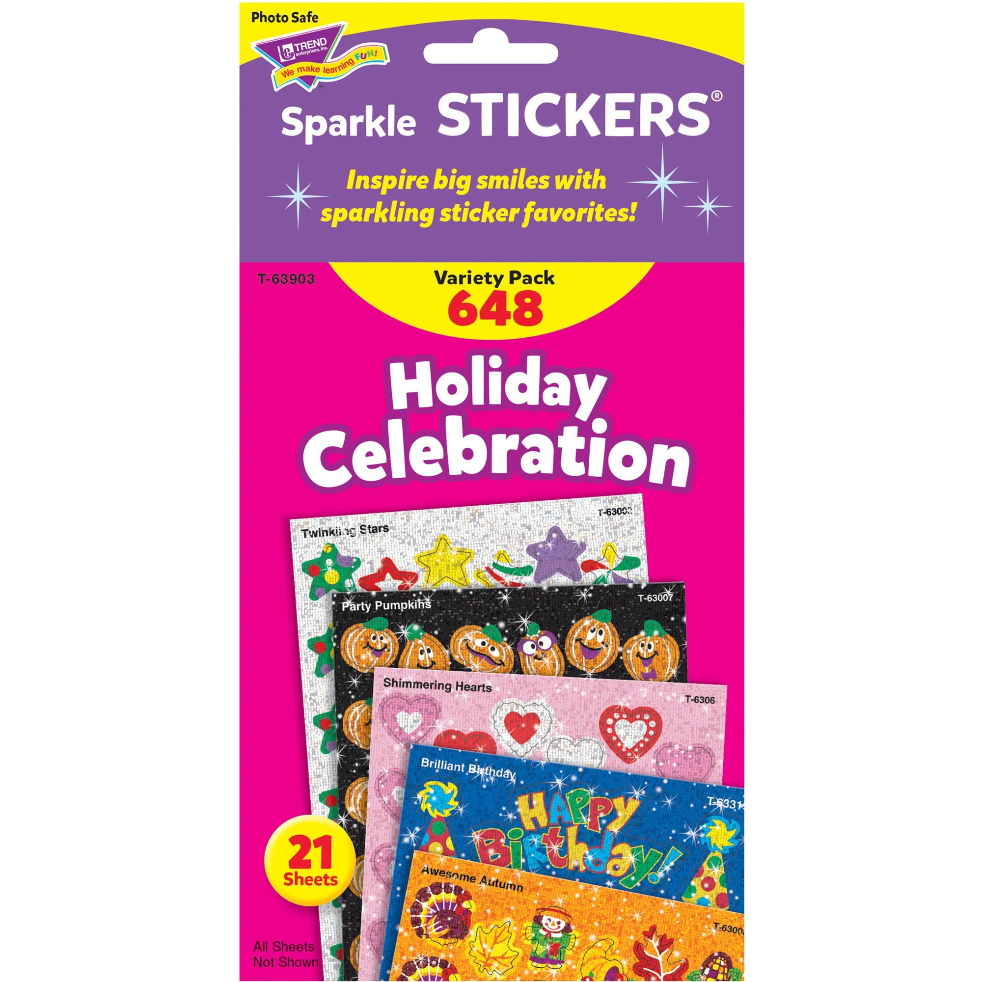 Trend Holiday Celebration Little Sparkler Stickers, Multicolor, 648
