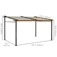 thumbnail image 3 of Outsunny Pergola en Métal 10 Pieds x 13 Pieds avec Toit à Auvent Rétractable, Beige, 3 of 10