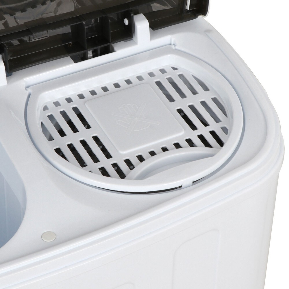 SONGMY 8 lbs Portable Washing Machine, Twin Tub Semi-Automatic Mini Washer with Spin Dryer, Compact Laundry Machine for Apartments