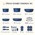 thumbnail image 2 of CAROTE 21-Piece Ceramic Cookware Set , Nonstick Pots and Pans Set with Detachable Handle and Lids, Induction Compatible, Black, 2 of 7