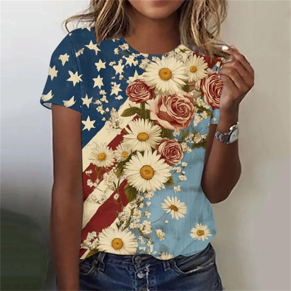 AnuYalue 250th Anniversary USA Shirt Women 4th of July Blouse 1776-2026 250 Years Tops Short Sleeve Crewneck Patriotic T-Shirts