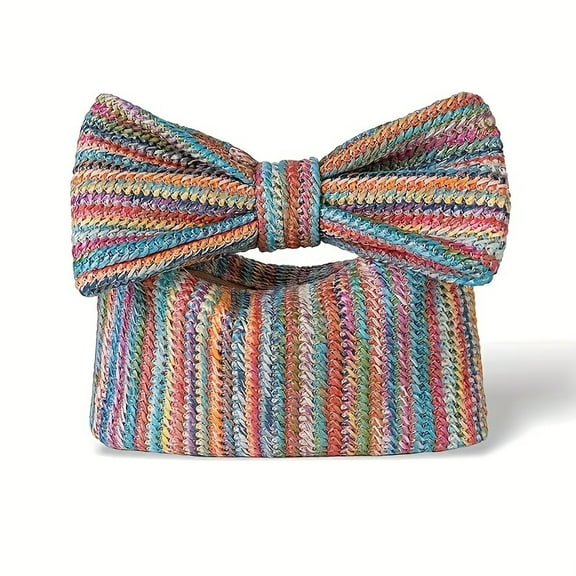 Bow Straw Clutch Purses for Women Summer Woven Rattan Handbags Wicker Beach Tote Bag 2025