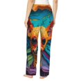 thumbnail image 3 of Goofa Colorful Textured Chihuahua Printed Soft Pajama Pants for Women, Wide Leg Comfy Casual Lounge Yoga Pants-Large, 3 of 9