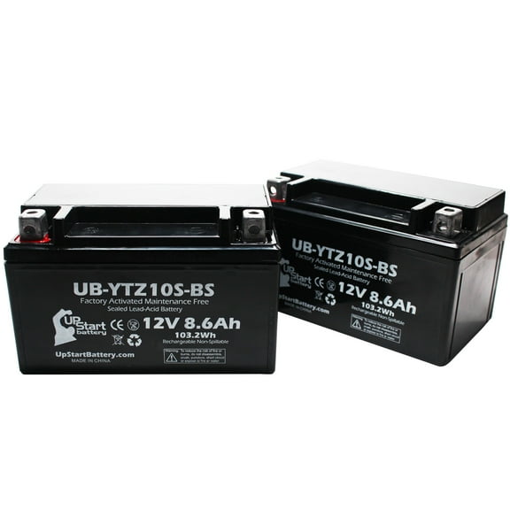 2-Pack Replacement 2005 Honda VT600C, CD Shadow Deluxe 600CC Factory Activated, Maintenance Free, Motorcycle Battery - 12V, 8.6Ah, UB-YTZ10S-BS