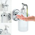 thumbnail image 1 of Stainless Steel Wall Mounted Soap Shampoo Dispenser Lotion Dispenser Holder Frosted Glass Shower Shampoo Bottle for Bathroom Kitchen (10 x 5.6 x 15.5cm), 1 of 9