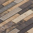 thumbnail image 4 of Sample - Beige Brown Natural Stone Crackle Glass Blended Mosaic Tile Kitchen Backsplash, 4 of 6