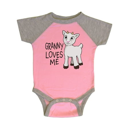 

Inktastic Granny Loves Me- cute goat Gift Baby Boy or Baby Girl Bodysuit
