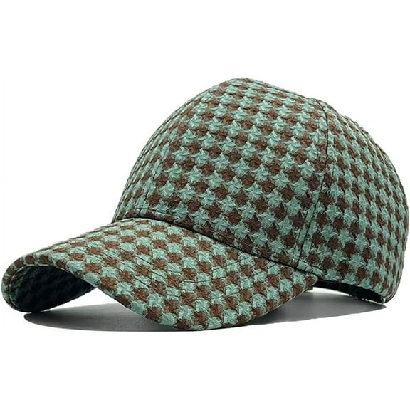 YooGuoGuo Unisex Retro Houndstooth Print Baseball Cap Casual Sun Protection Dad Hat Polo Style Trucker Hats Adjustable Headwear