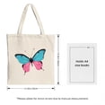 thumbnail image 3 of Colorful Butterfly Tote Bag - Vibrant blue and pink wings with black and white accents perfect for shopping travel and parties, 3 of 4