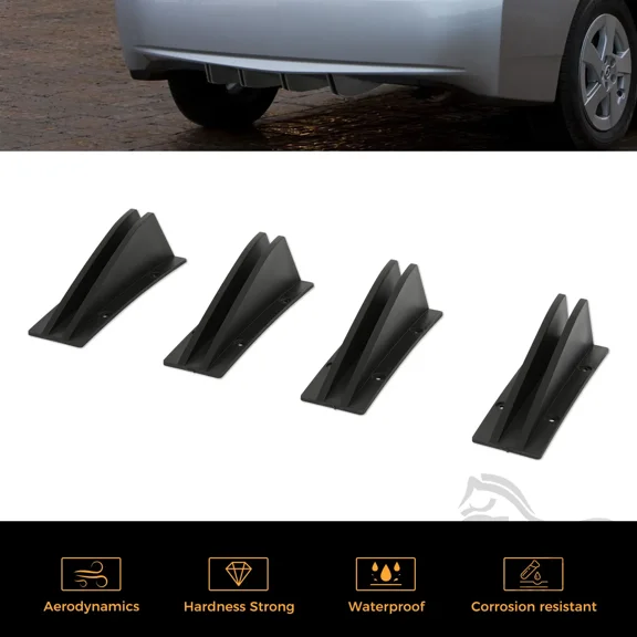 4pcs Universal Car Rear Bumper Strip Lip Spoiler Diffuser Splitter Scratch Protector Carbon Fiber Astern Anti-collision Protect