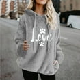 thumbnail image 2 of Aboser Womens Plus Size Sherpa Hoodies Fuzzy Fleece Pullover Sweater Cute Love Graphic Sweatshirt Y2k Clothes Winter Cozy Plush Outerwear with Pockets, 2 of 7