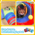 thumbnail image 4 of Goaxuzt Cat Tunnel Toy for Indoor Cat with Play Ball Collapsible Cat Tube Interactive Toy 2 Pcs Pet Tunnel Set with Storage Bag for Kitten, Rabbits, Guinea Pigs, Rainbow, 4 of 7