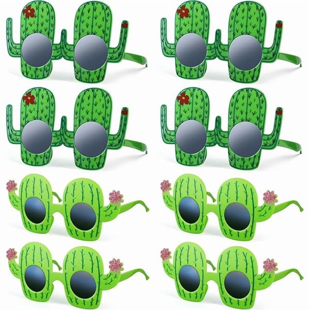 wonima44 8 Pairs Funny Cactus Sunglasses Mexican Theme Sunglasses Plastic Eyeglasses Mexican Fiesta Party Supplies for Cinco De Mayo Hawaiian Summer Beach Party Favors Photo Booth Props Decoration
