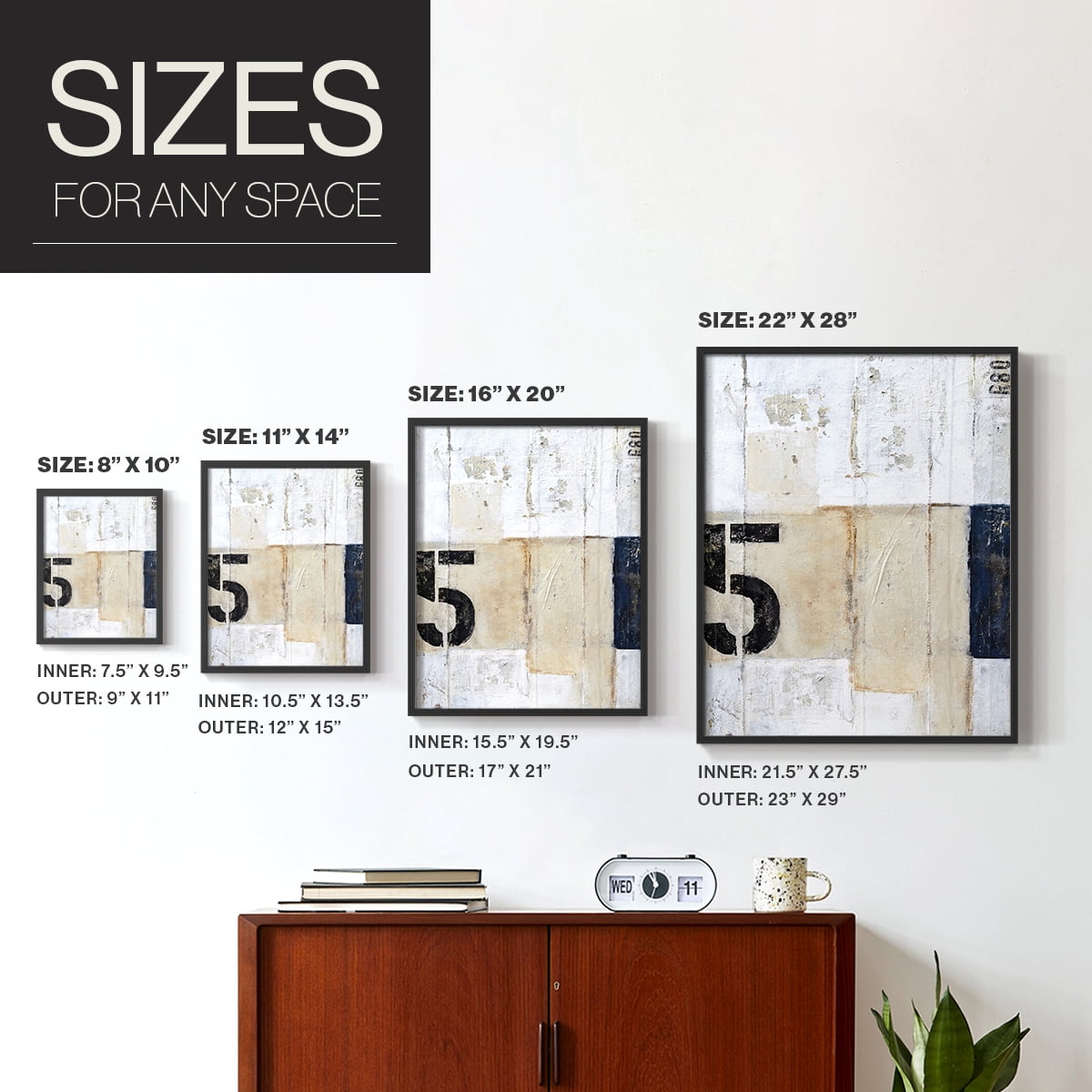 5th Row in Paper Solid Wood 11 x 14 Framed Print