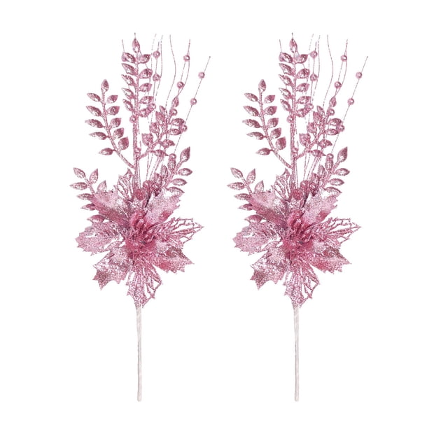 Christmas Tree Decorations 2 Christmas Tree Decorations, Simulated Flowers, Plastic Simulated Flowers, Wedding Party Halls, And Other Decorative Holiday Gifts