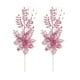 thumbnail image 2 of Oioii 2PCS Christmas Poinsettia Flower Decorations - Artificial Ornaments for Xmas Tree, Wreath, Wedding Party Decor, 2 of 6
